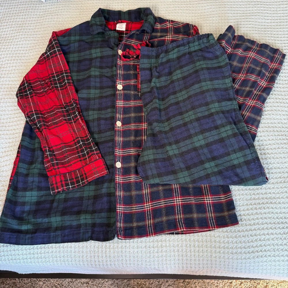 Brooks Brothers Plaid Flannel Pajama Set Mens XL Shirt Pants Colorblock Cozy